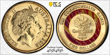 2018 $2 Commonwealth Games Gold Coast MS65