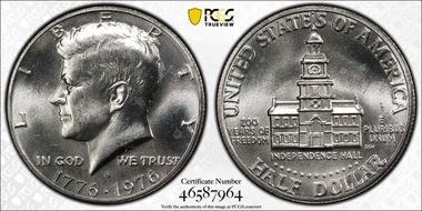 1976-S 50C Silver MS67