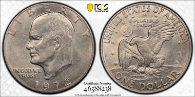 1972 $1 Type 1 AU58