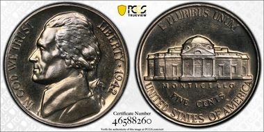 1942 5C Nickel PR64
