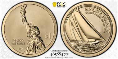 2022-S $1 American Innovation RI Rev PR Reliance Yacht First Strike PR70