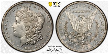 1890-S $1 AU58+