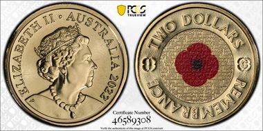 2022-C $2 Remembrance Day Colorized MS68