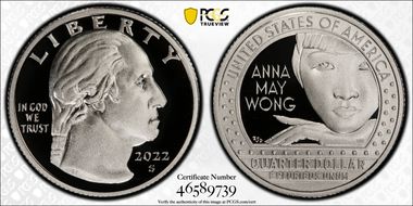 2022-S 25C Anna May Wong-Silver Limited Edition Proof Set First Strike PR70DCAM