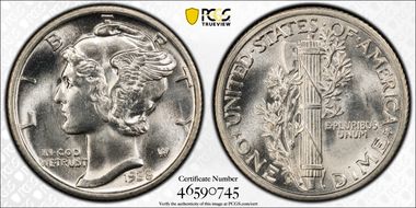1938-S 10C MS66FB