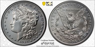 2021-CC Privy $1 Morgan Dollar 100th Anniversary MS69
