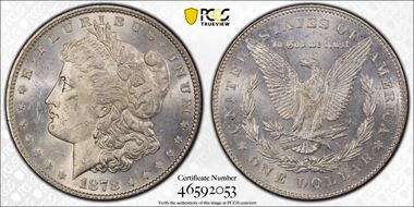 1878 7TF $1 Reverse of 1878 MS62