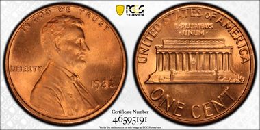 1982 1C Zinc Large Date MS67+ RD