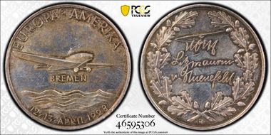 1928 Medal  Kaiser-940 Ag Bremen Flight SP62