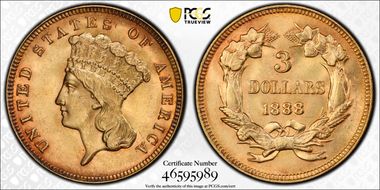 1888 $3 MS62