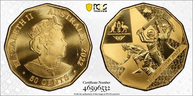 2022 50C Commonwealth Games Birmingham Gilt-CuNi MS68