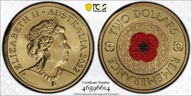 2022-C $2 Remembrance Day Colorized MS68