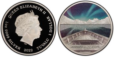 2022 $1 Aurora Australis Colorized PR70DCAM