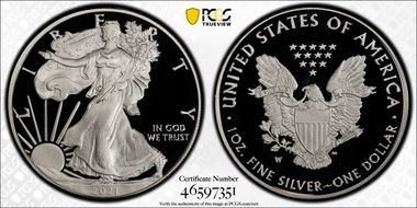 2021-W  $1 Silver Eagle - Type 1 PR70DCAM