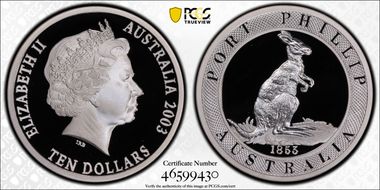2003 $10 Port Phillip Pattern PR70DCAM