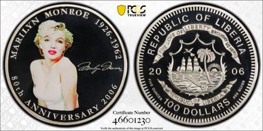 2006 $100 Marilyn Monroe 80th Ann. PR67DCAM