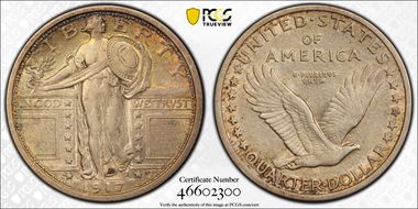 1917 25C Type 1 AU50