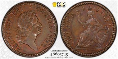 1723 1/2P Hibernia, Martin 4.18-Fb.2 AU50BN