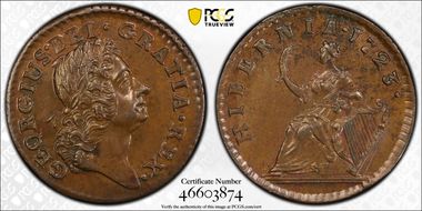 1723 Farth Hibernia, Martin 3.18-Bc.5 MS62BN