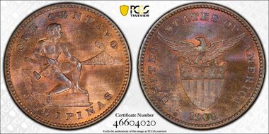 1908-S 1C MS64RB