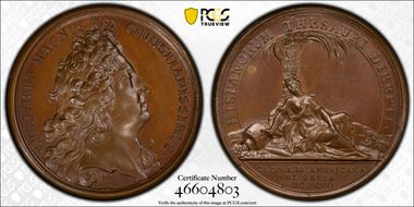 (1697) AE Medal Betts-83, Cartagena Taken MS65BN