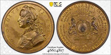 (1759) AE Medal Betts-418, British Victories MS63