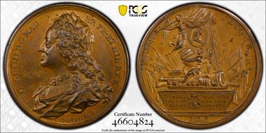 (1759) AE Medal Betts-427, Triumphs Everywhere MS62BN