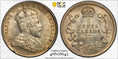 1910 5C Round Leaves MS63