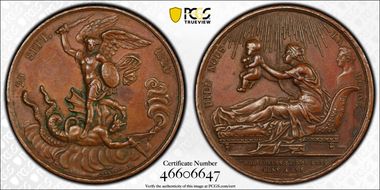 1820 Medal Birth of Henri d'Artois Bronzed AE AU55