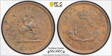 1857 Tkn 1D Bank of Upper Canada PC-6D N1BN
