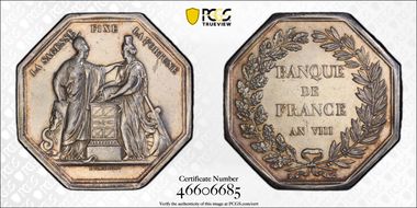 "AN VIII" Jeton Bramsen-29 Corne with Ribbon AU55