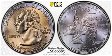 2001-P 25C New York MS66