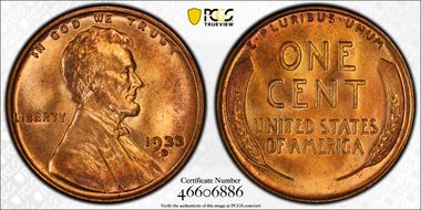 1933-D 1C MS65RB