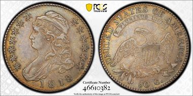 1818/7 50C O-101, Large 8 AU50