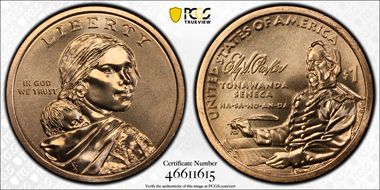 2022-P $1 Native American, Position A MS66