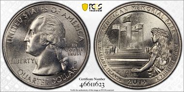 2019-D 25C American Memorial NP MS63