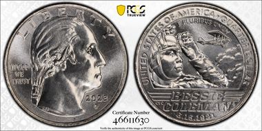 2023-P 25C Bessie Coleman MS66