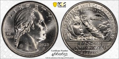 2023-D 25C Bessie Coleman MS66