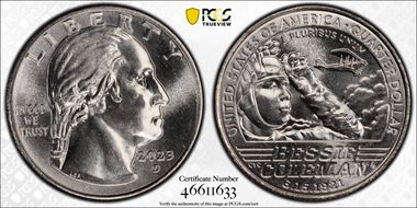 2023-D 25C Bessie Coleman MS67