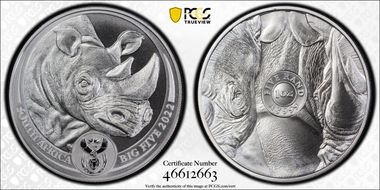 2022 5 Rand Big Five- Black Rhino MS70