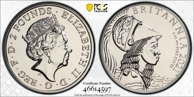 2021 £2 Britannia Ag Premium Exclusive MS67