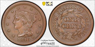 1846 1C Medium Date XF45BN