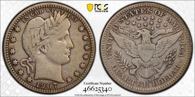 1907-S 25C VF25