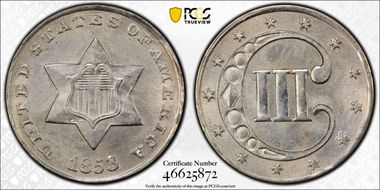 1853 3CS MS63