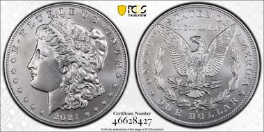 2021-D $1 Morgan Dollar 100th Anniversary MS70