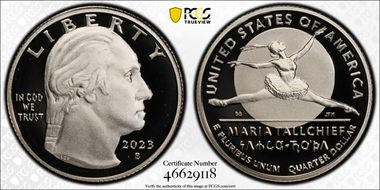 2023-S 25C Maria Tallchief First Day of Issue PR70DCAM