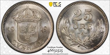 1919 W 25 Öre MS66