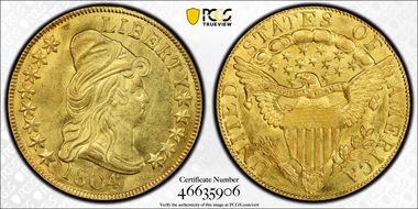 1804 $10 Crosslet 4 MS62+