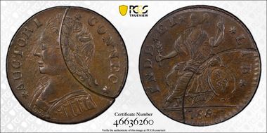 1788 CT 1/2P MB Left, Miller 11-G AU58BN