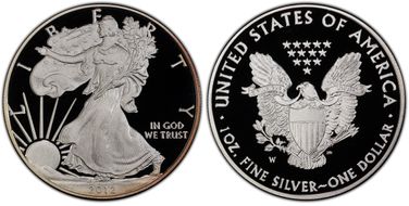 2012-W $1 Silver Eagle PR69DCAM
